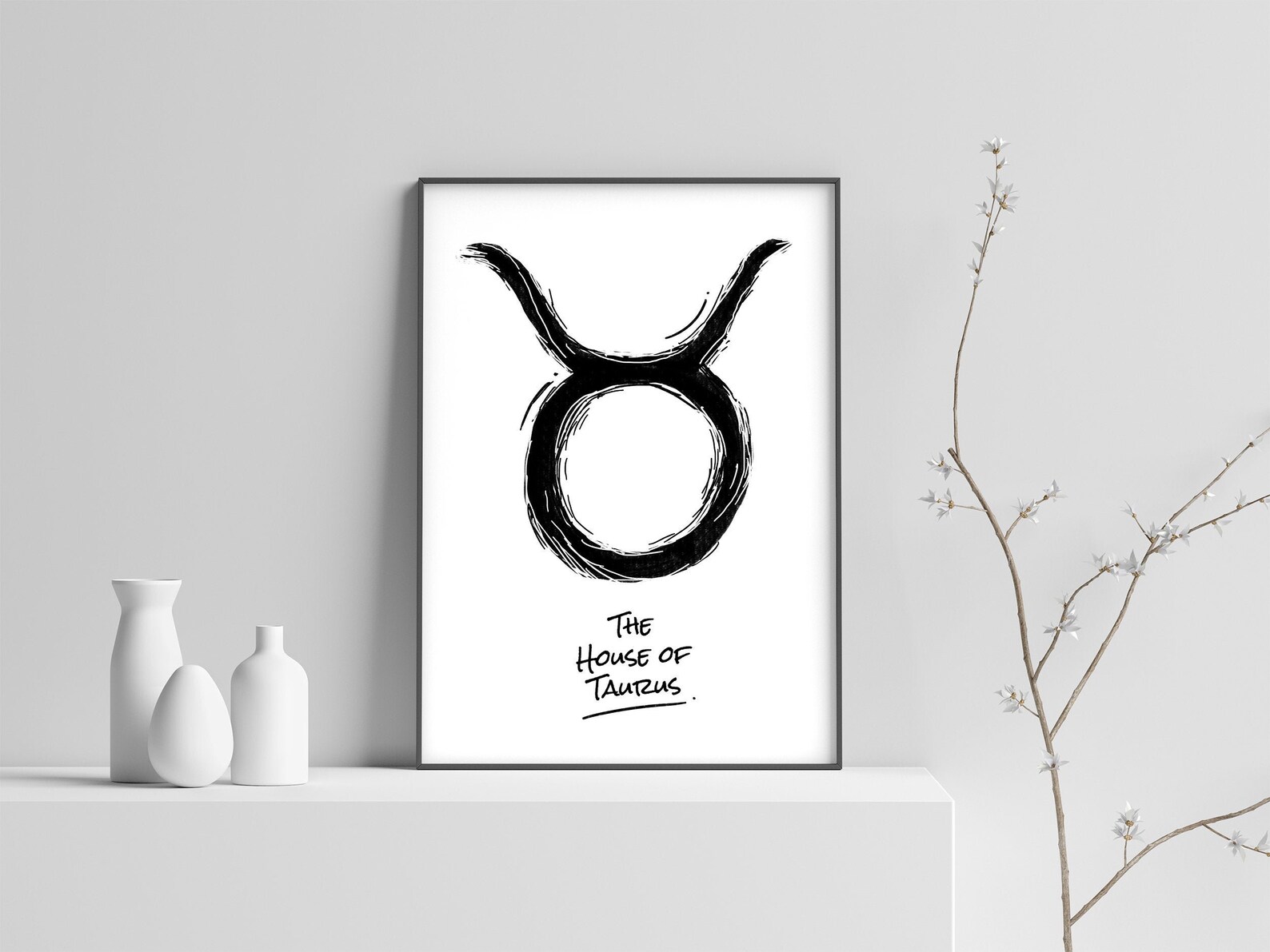 Taurus zodiac wall art Astrology decor for home office Etsy