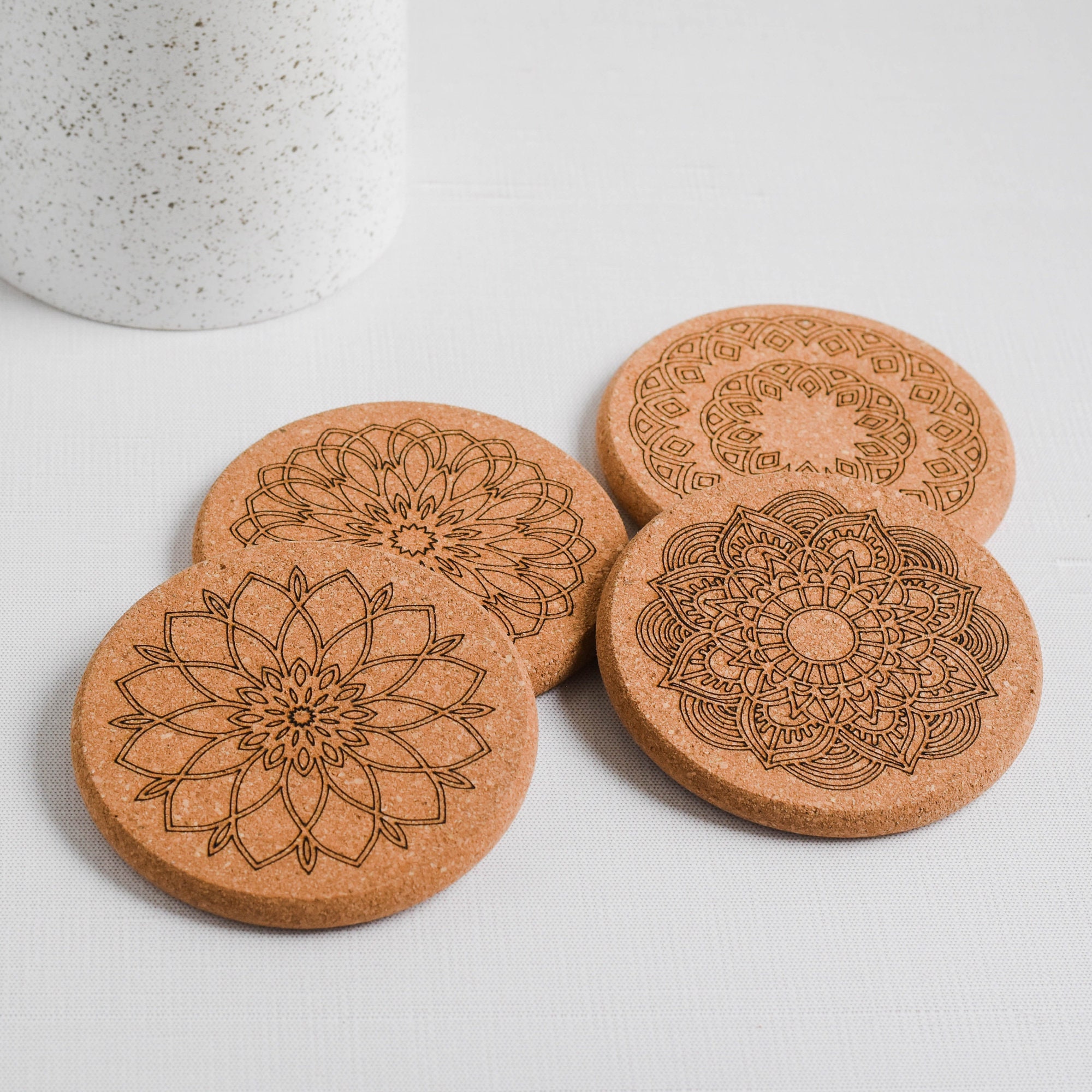 Coaster - Farm Fresh Chicken - SET OF 2 - Leather or Stitched Cork Coaster - Farm Fresh Chicken - SET OF 2 - Leather or Stitched Cork