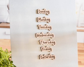 Days of the Week Magnets, Organization Magnets, Wooden Refrigerator Magnets, Reminder Magnets, Magnets for Office, White Board Magnets