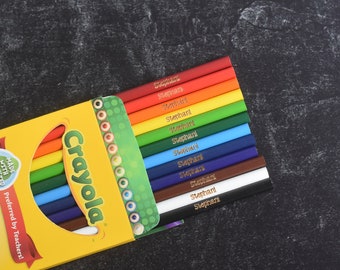 Personalized Colored Pencils, Custom Pencils, Engraved Pencil, Teacher Gift, Christmas Gift, Stocking Stuffer, Back to School