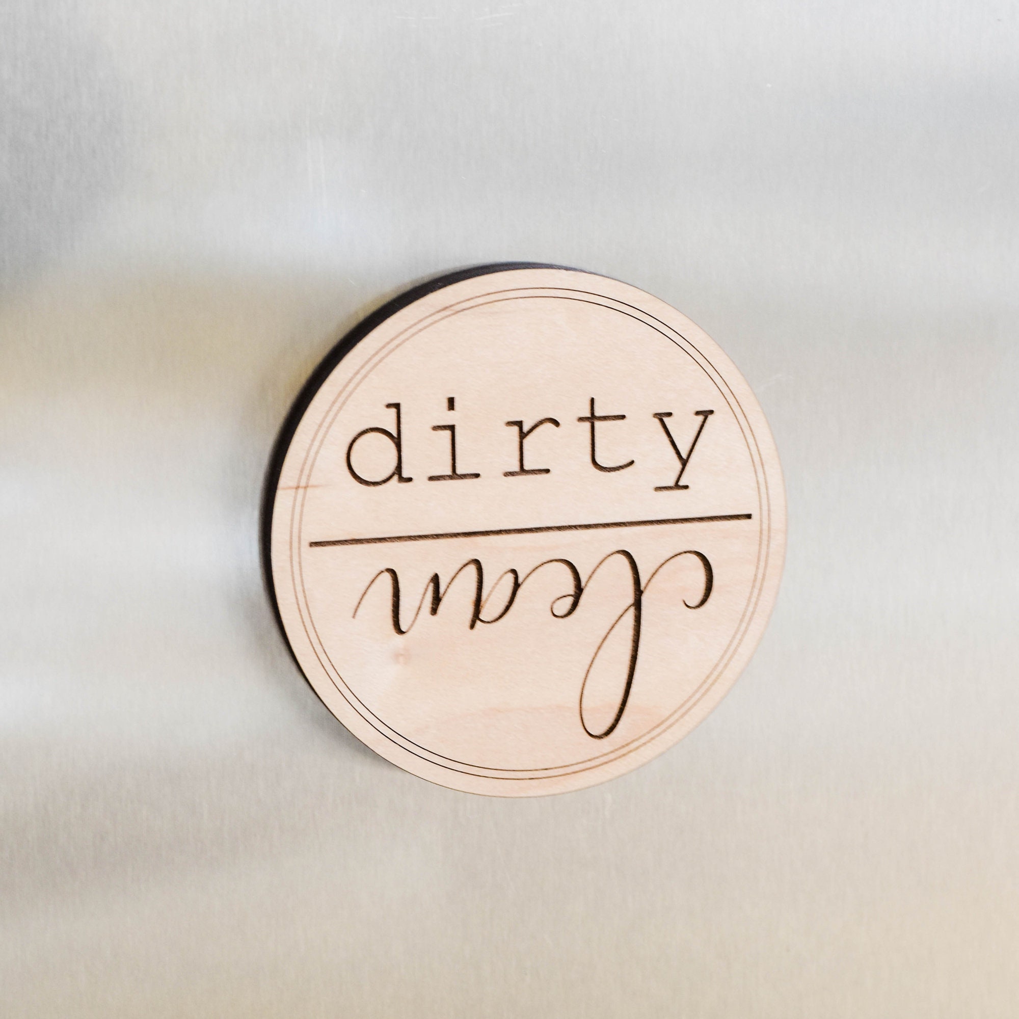 Dishwasher Clean/dirty Round Laser Engraved Wooden Etsy