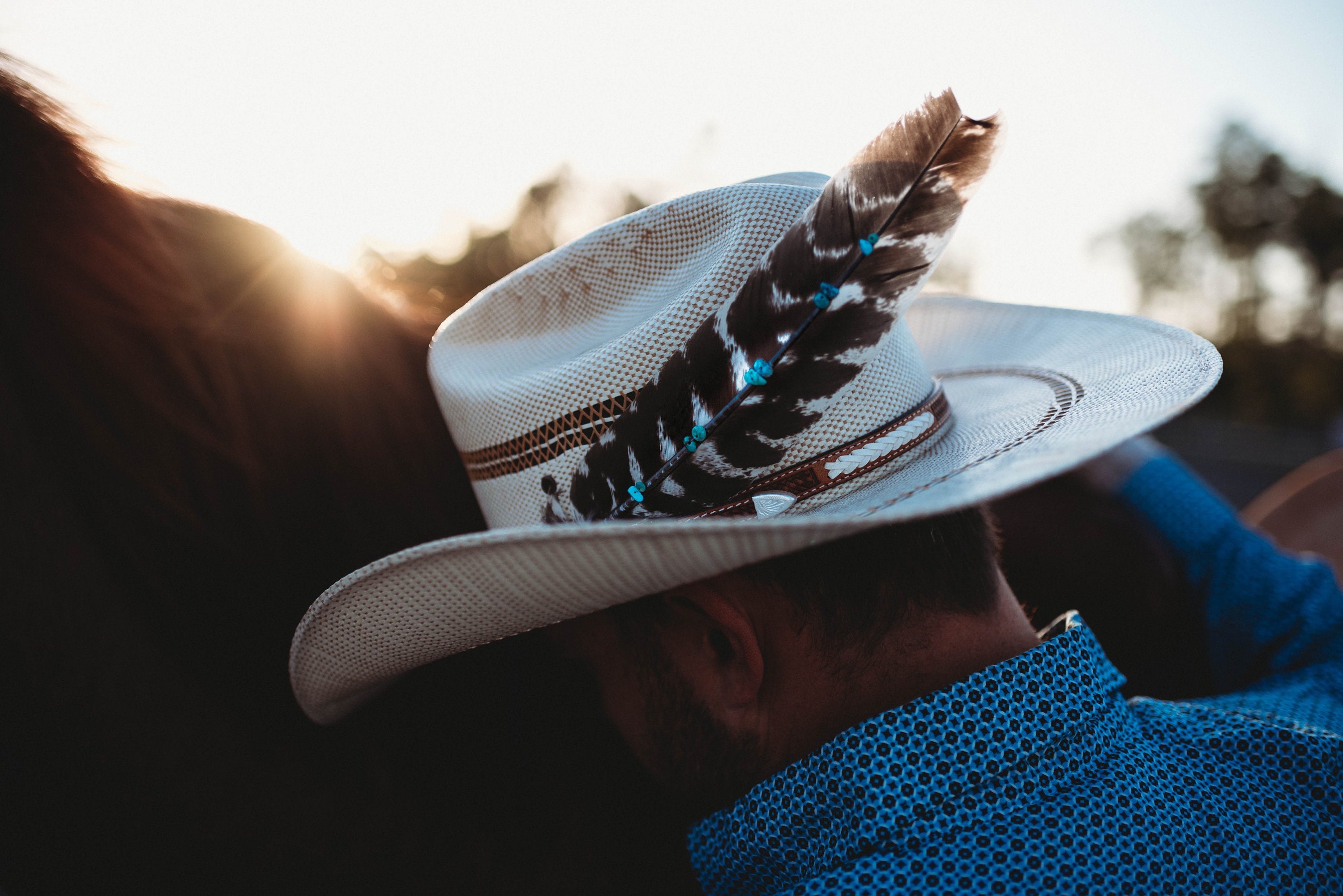 Rare Western Retro Cowboy Hat Feather, Unique Small Wild Turkey