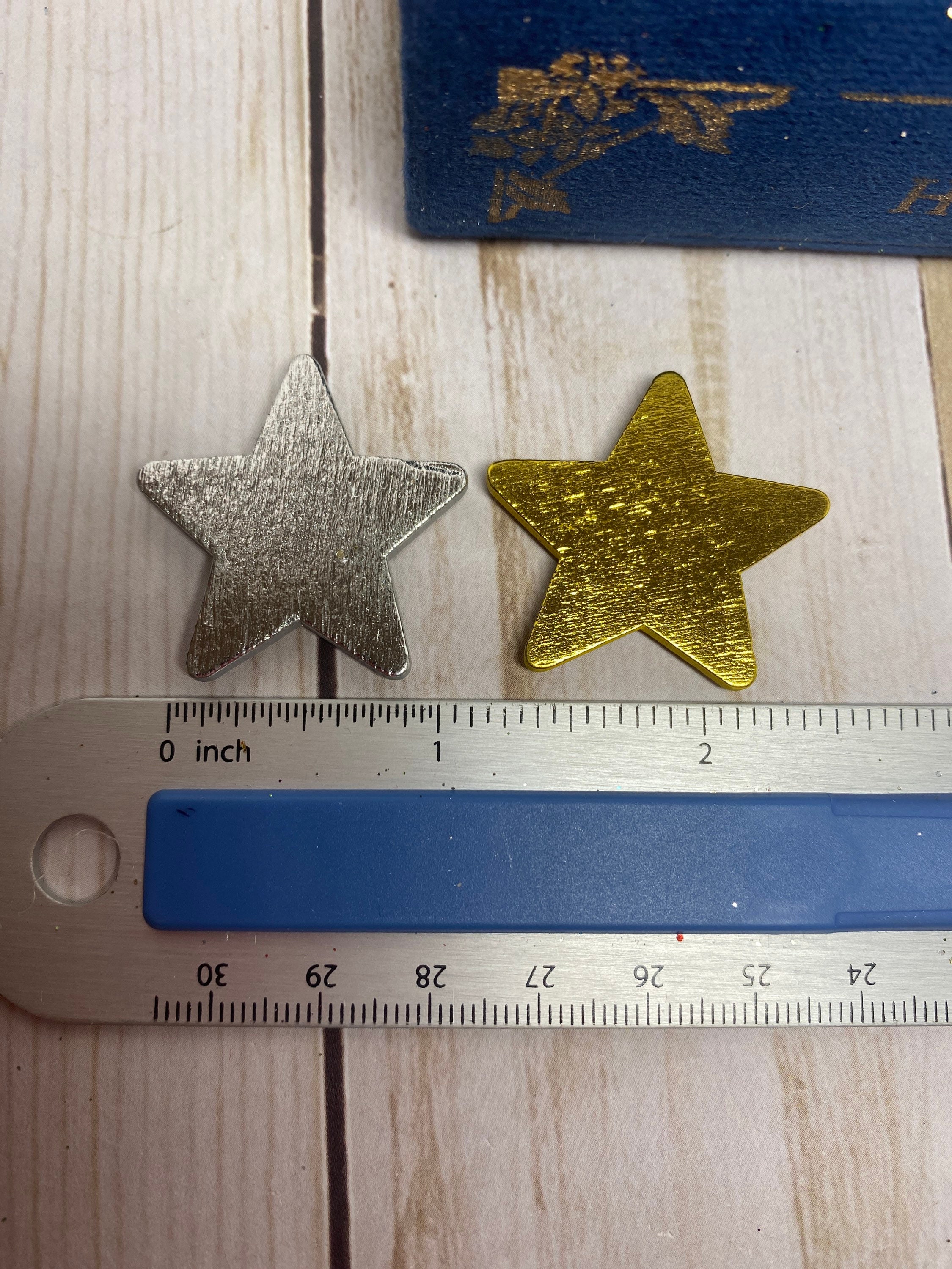 Gold Glitter Star Sticker Seals - Pack of 24