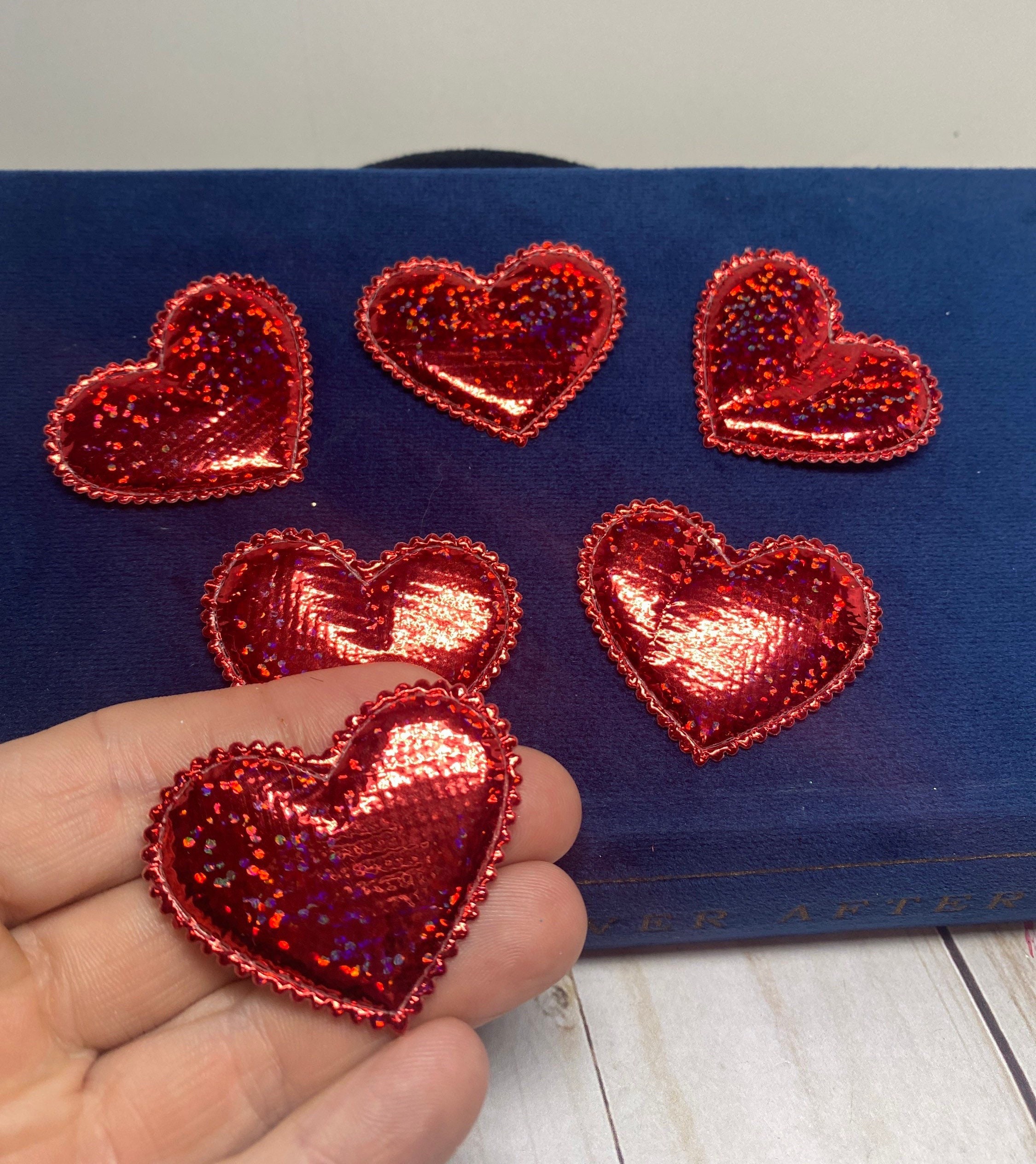 VALENTINE'S 20 Puffy Heart Stickers Love XOXO Love Red Boyfriend Metallic