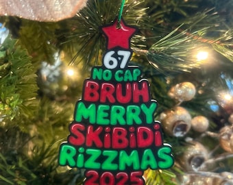 Funny 67 slang Christmas tree ornament - Christmas ornament, 67, keychain,m