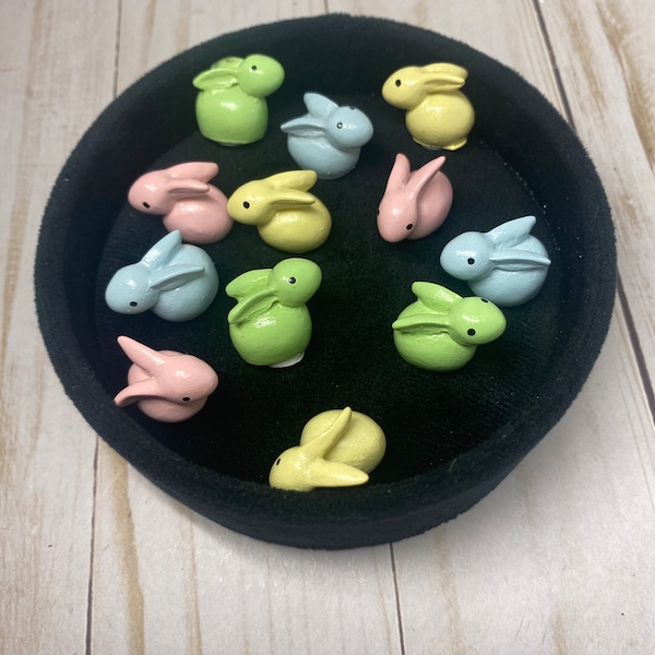 Miniature Easter bunny stickers, Easter bunny decor, Easter dollhouse, tiny bunnies, small bunnies, Easter fairy garden, Easter bunny.