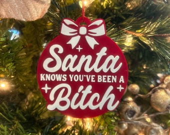 NSFW Funny adult Christmas tree ornament - Christmas ornament, keychain, offensive, gag gift, white elephant gift, cuss words