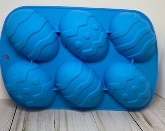 Large 6 cavity silicone Easter egg mold, Easter candy mold, Easter egg chocolate mold, Easter baking mold, silicone Easter egg mold