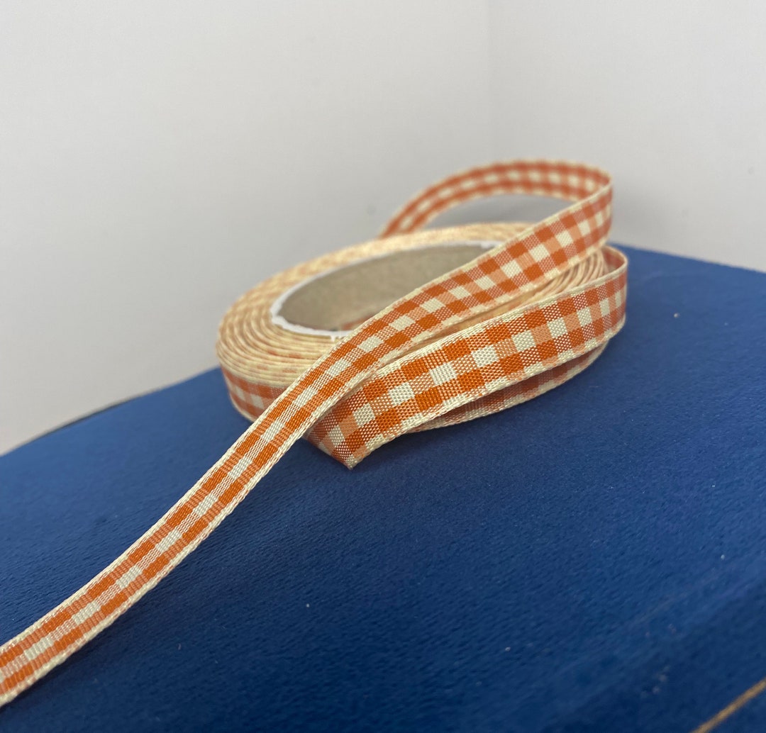 Fall Orange Plaid Ribbon, Fall Gift Trim, Fall Ribbon, Thanksgiving