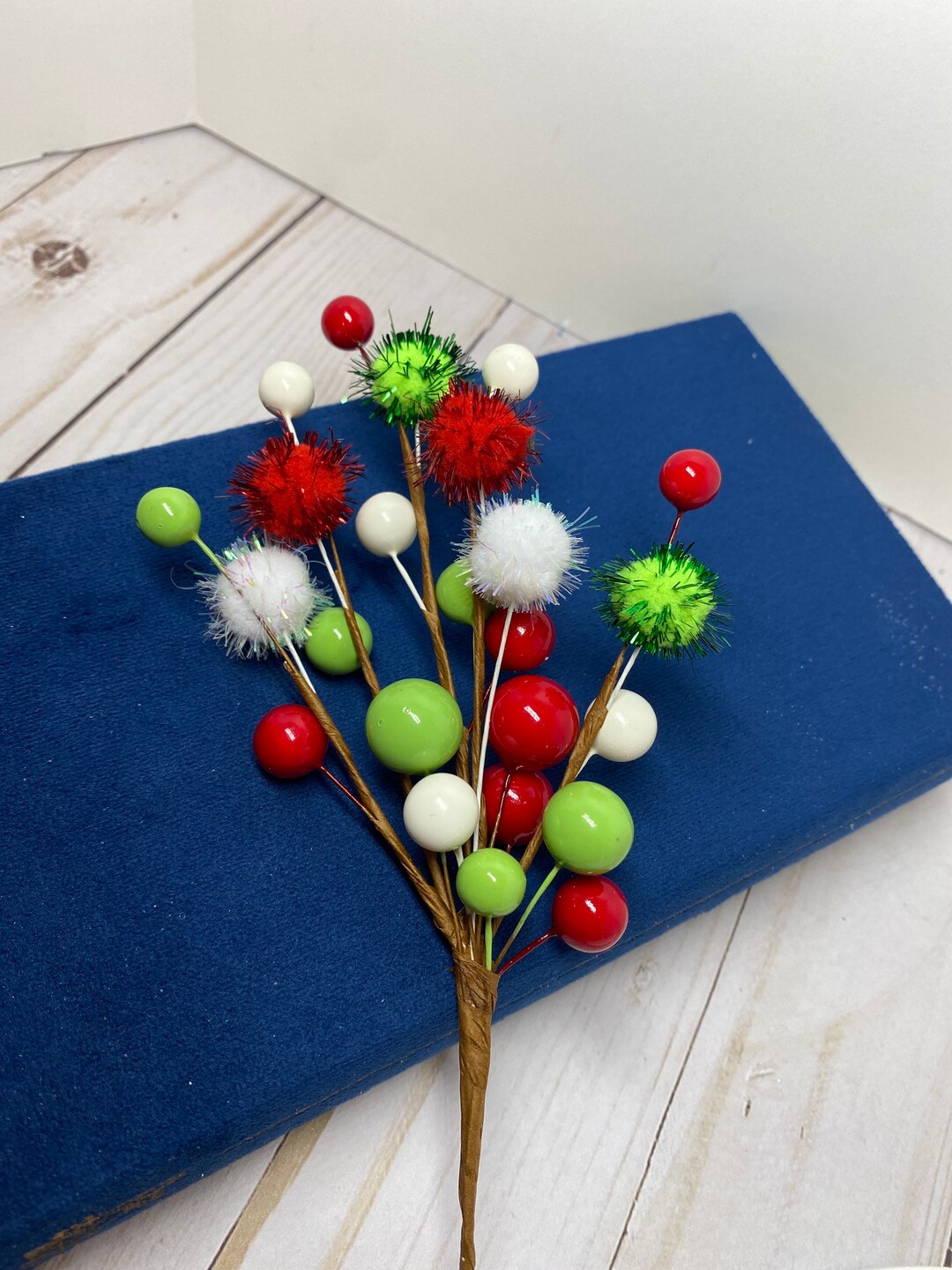 Red White and Green Christmas Pick Grinch Christmas Pick Christmas Tree