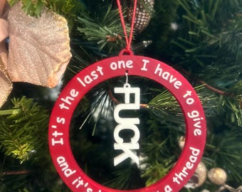 NSFW Funny adult Christmas tree ornament - Christmas ornament, keychain, offensive, gag gift, white elephant gift, cuss words