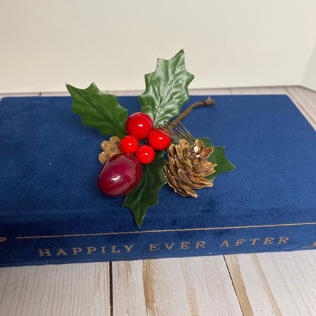 Holly and Berry Christmas Pick Holly Berries Christmas Wreath Pick