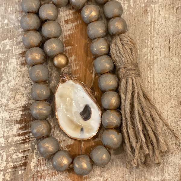 Large Blessing Bead Garland with Oyster and Tassel
