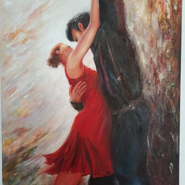 ARGENTINO//100×80, Öl Gemälde, signiertes Original, handgemalt, moderne Kuns, rot, schwarz, individuelles Geschenk Dekor