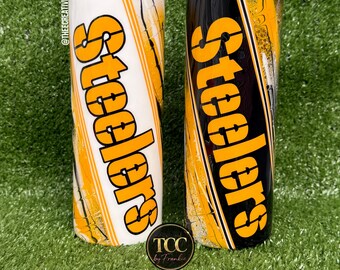 Pittsburgh Steelers Tumbler, Personalized Pittsburgh Steelers Cup, Epoxy Swirl NFL Fan Gift, Stainless Steel Travel Mug