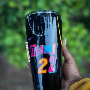 Miami Heat Jersey Tumbler: Personalized Stainless Steel Fan Gift