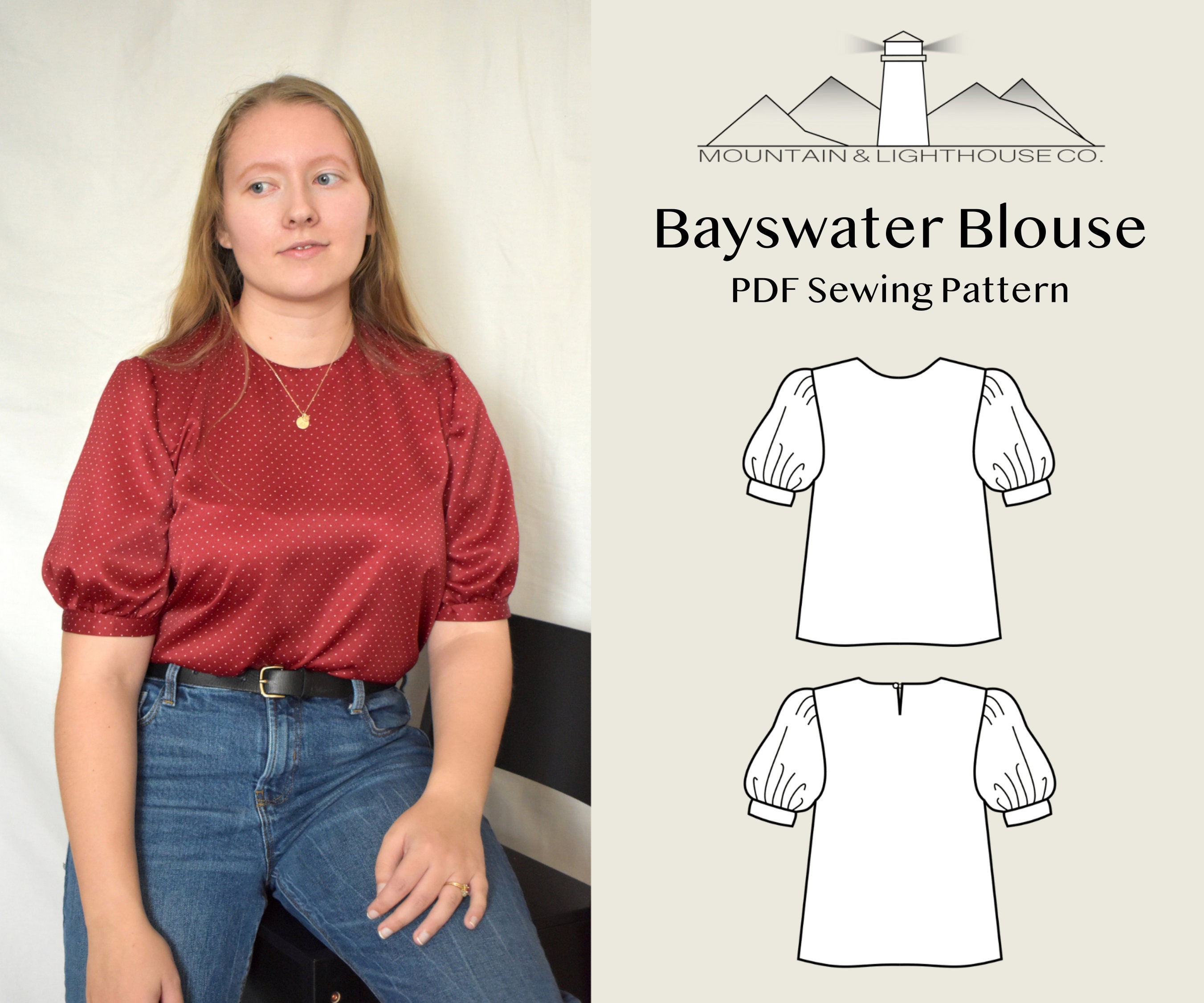 Puff-sleeved Boxy Blouse PDF Sewing Pattern for Women | Etsy