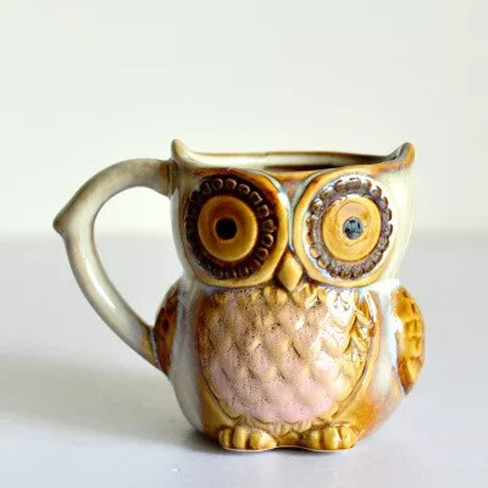 Owl Mug Ceramic Owl Coffee Cup D Owl Mug Gift Handpaint Etsy
