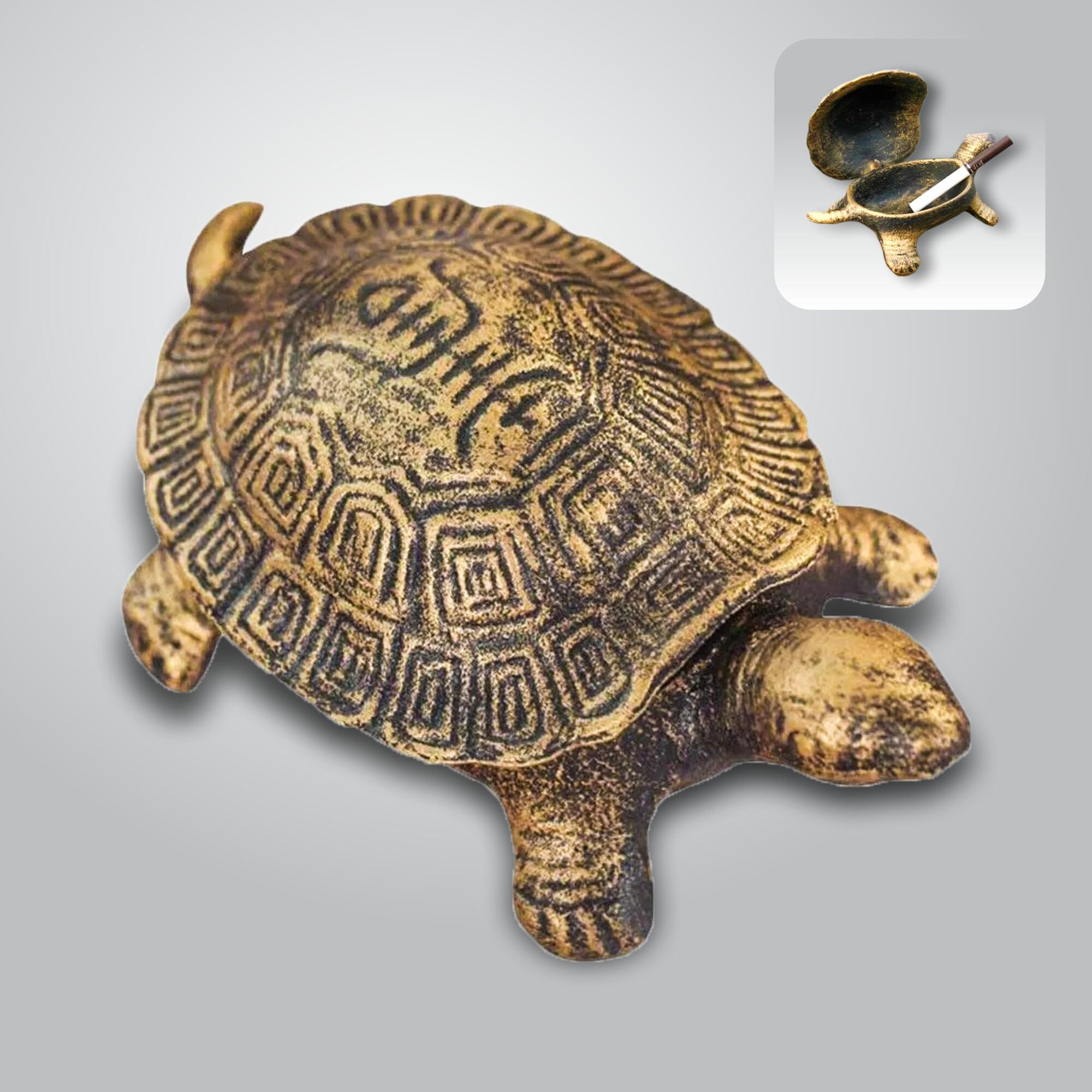 Retro Turtle Ashtray Cast Iron Cute Ashtray with Lid Etsy