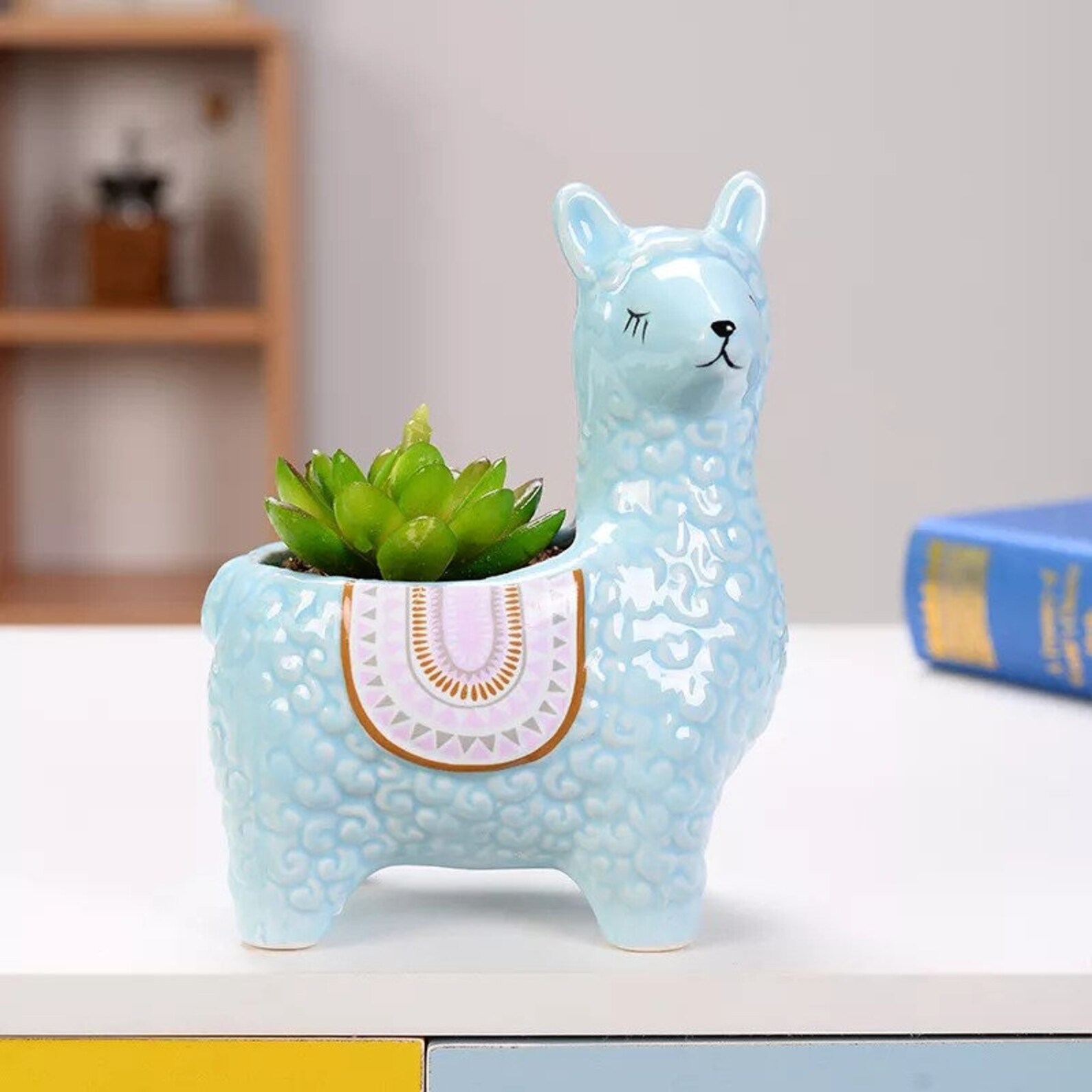 Cute Alpaca Planter Pot Ceramic Animal Pot Succulent Etsy
