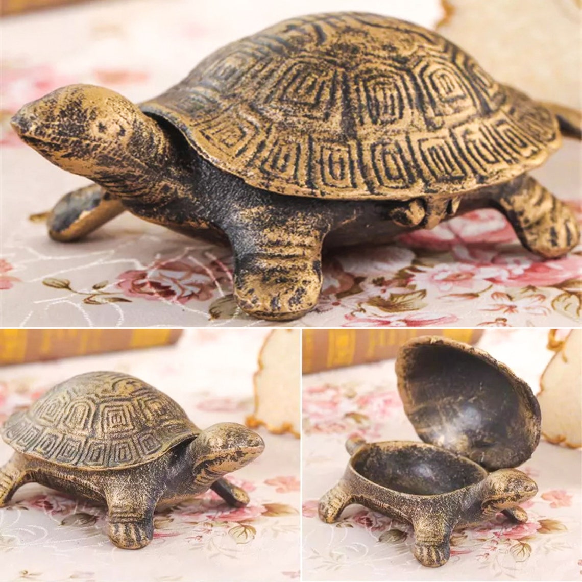 Retro Turtle Ashtray Cast Iron Cute Ashtray with Lid Etsy