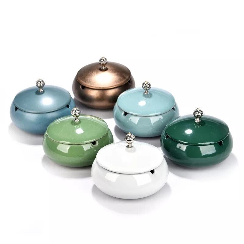 Outdoor Ceramic Ashtray for Patio Ashtray with Lid Jewelry Etsy