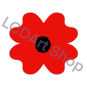 PNG SVG Red Poppy clip art / cricut cameo silhouette cutting file poppy art