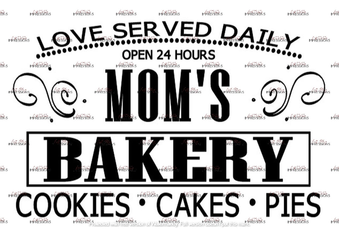 Mom's Bakery B SVG Digital Download File - Etsy