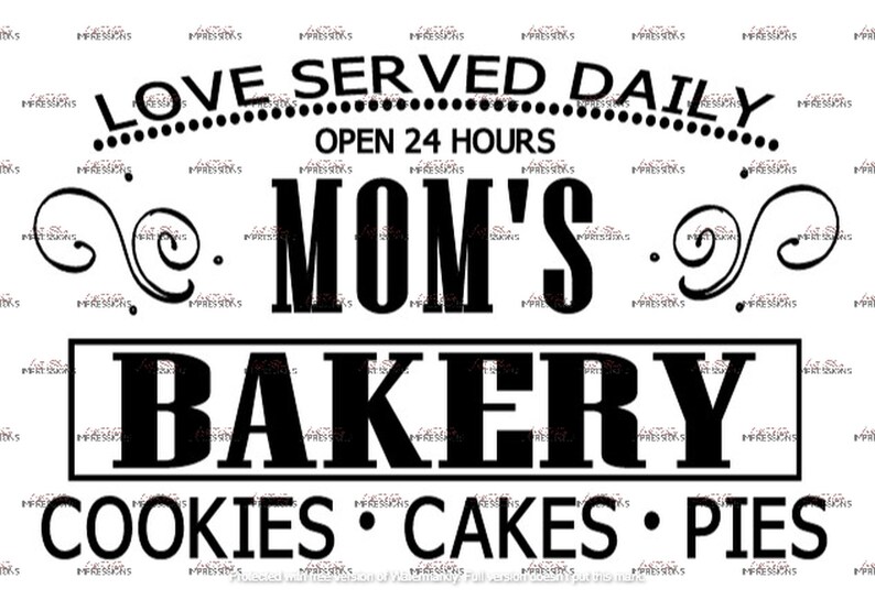 Mom's Bakery B SVG Digital Download File - Etsy