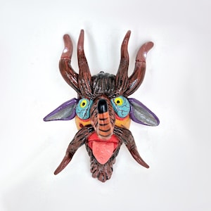 Handmade Diablada Mask – Peruvian Folk Art, Andean Carnival Decor