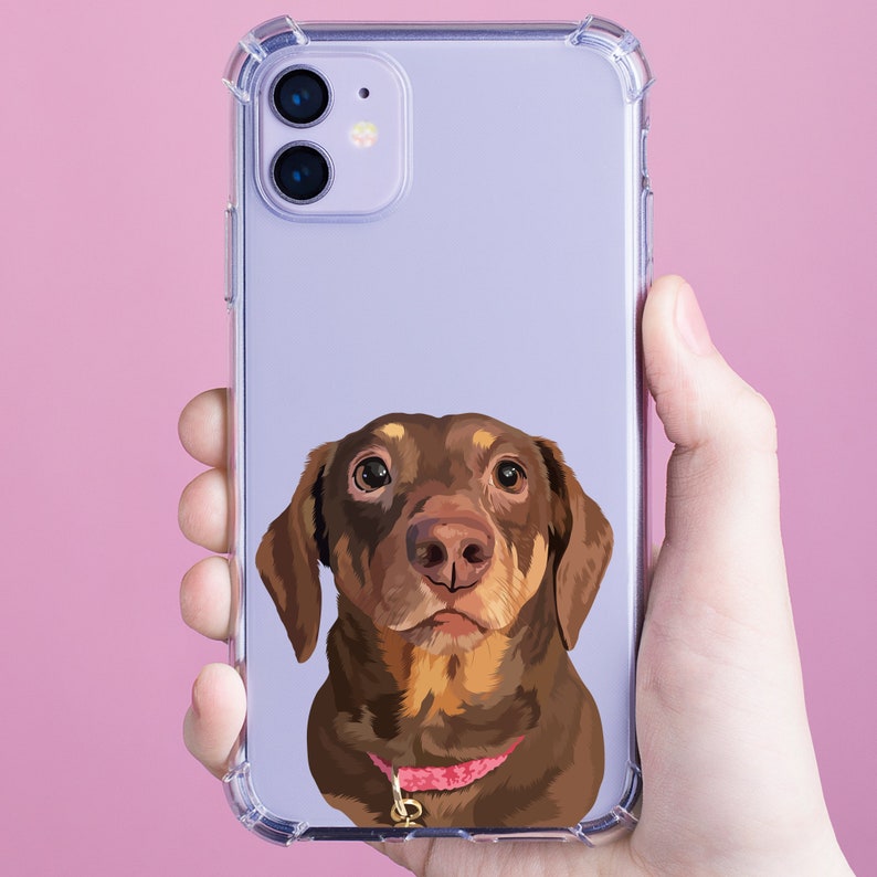 Phone cases with custom pet portraits, phone case with pet picture, Transparent dog phone case, iPhone case custom design, Cat phone case 