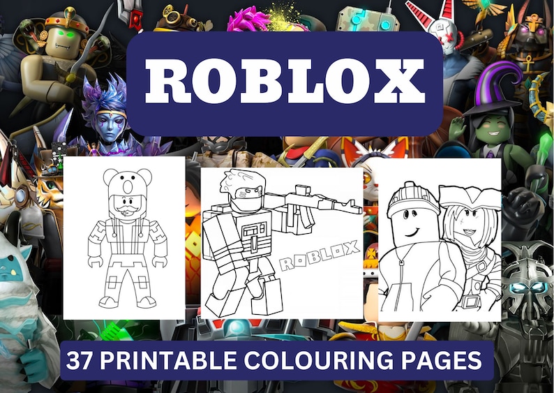 Roblox Colouring Pages for Kids and Teens, 37 Adult Printable Pages ...