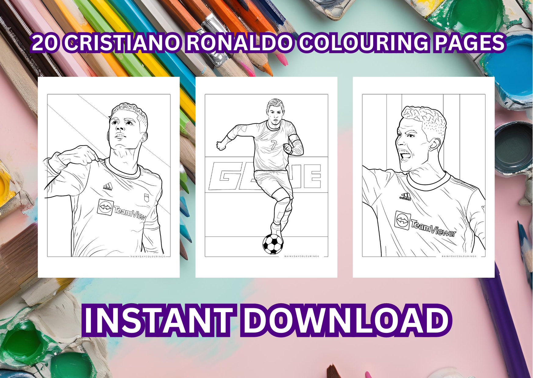 Cristiano Ronaldo Coloring Book: 20 Soccer Exciting Ronaldo-themed
