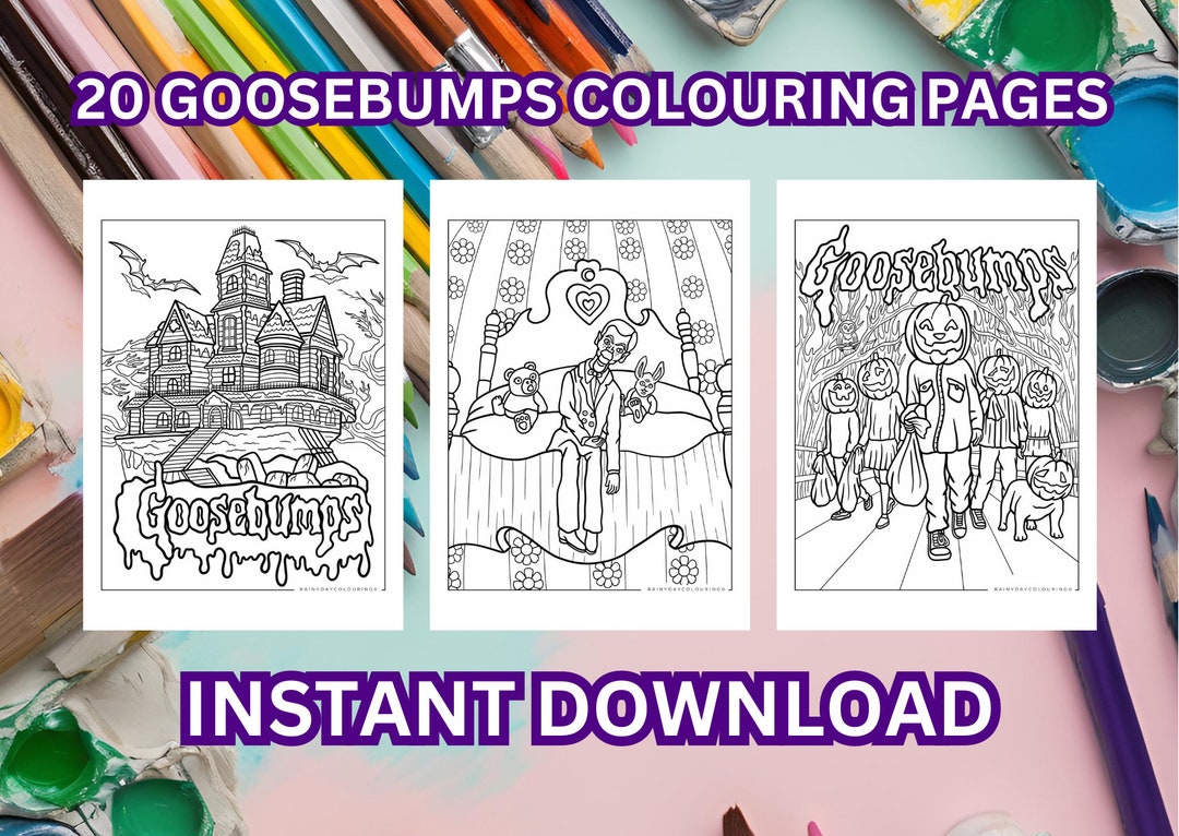 Goosebumps Coloring Pages Set, R.L. Stine Illustrations, 90s Horror ...