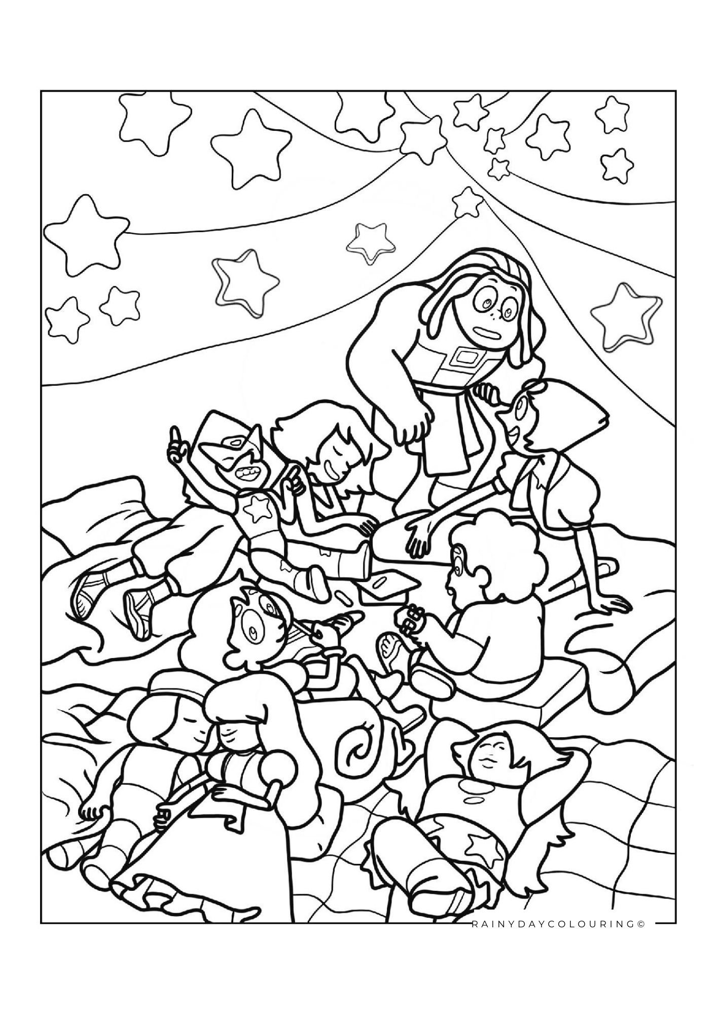 Steves Universe Printable Party Coloring Pages, 20 Personalized, Kids