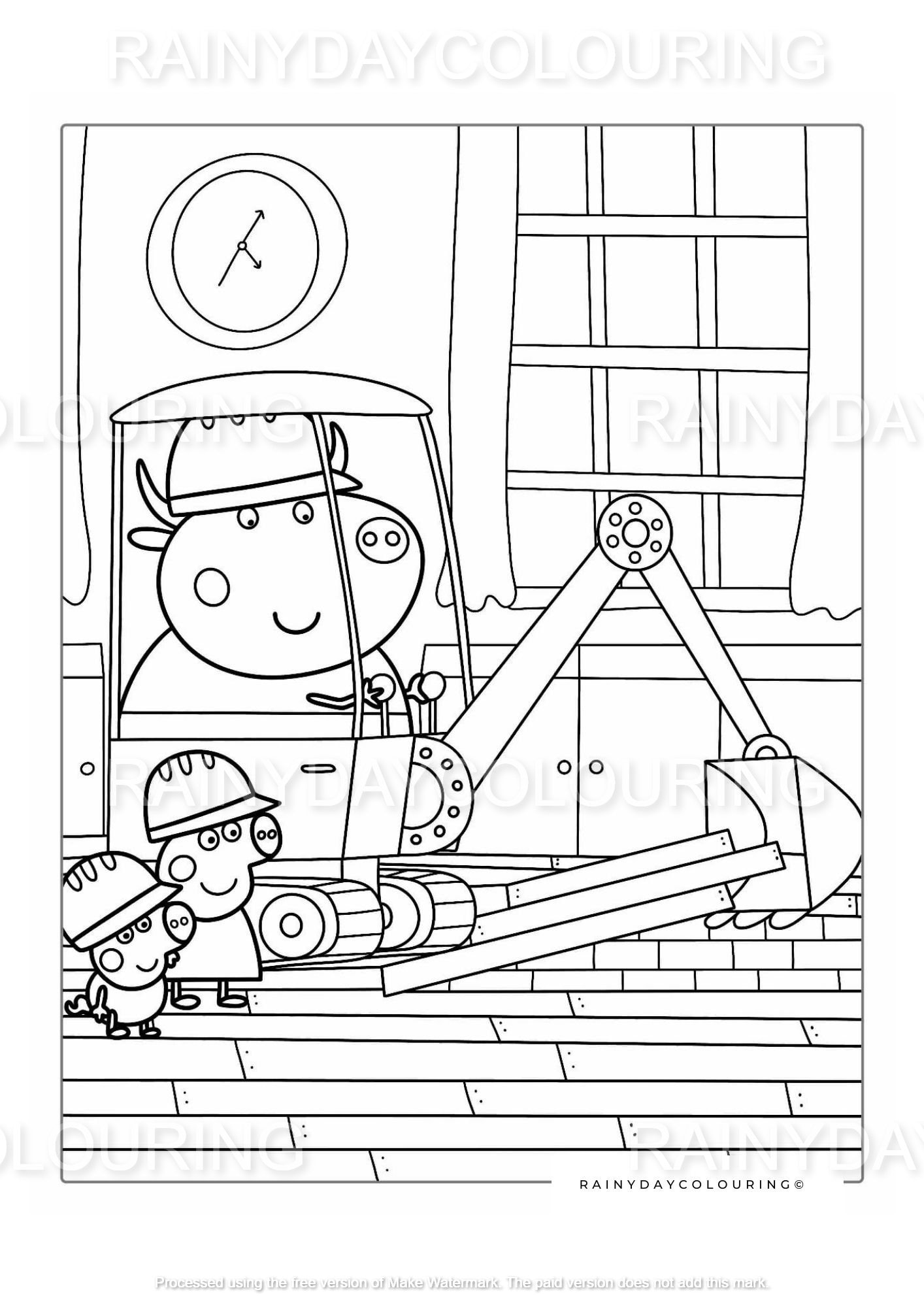 Printable Peppa Pig Colouring Pages Pack, Digital Kids Cartoon Drawing ...