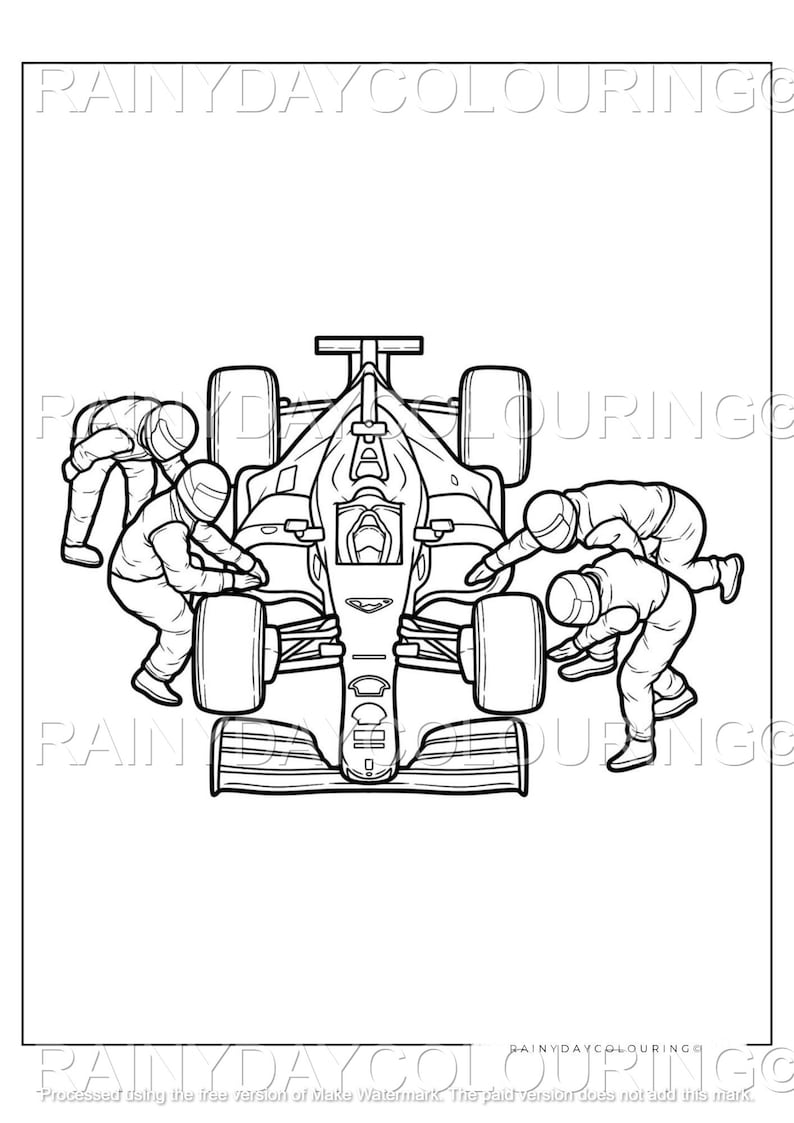 20 Formula 1 Race Car Coloring Pages, Kids Coloring Book, Vehicle Coloring Sheets, Racing Cars