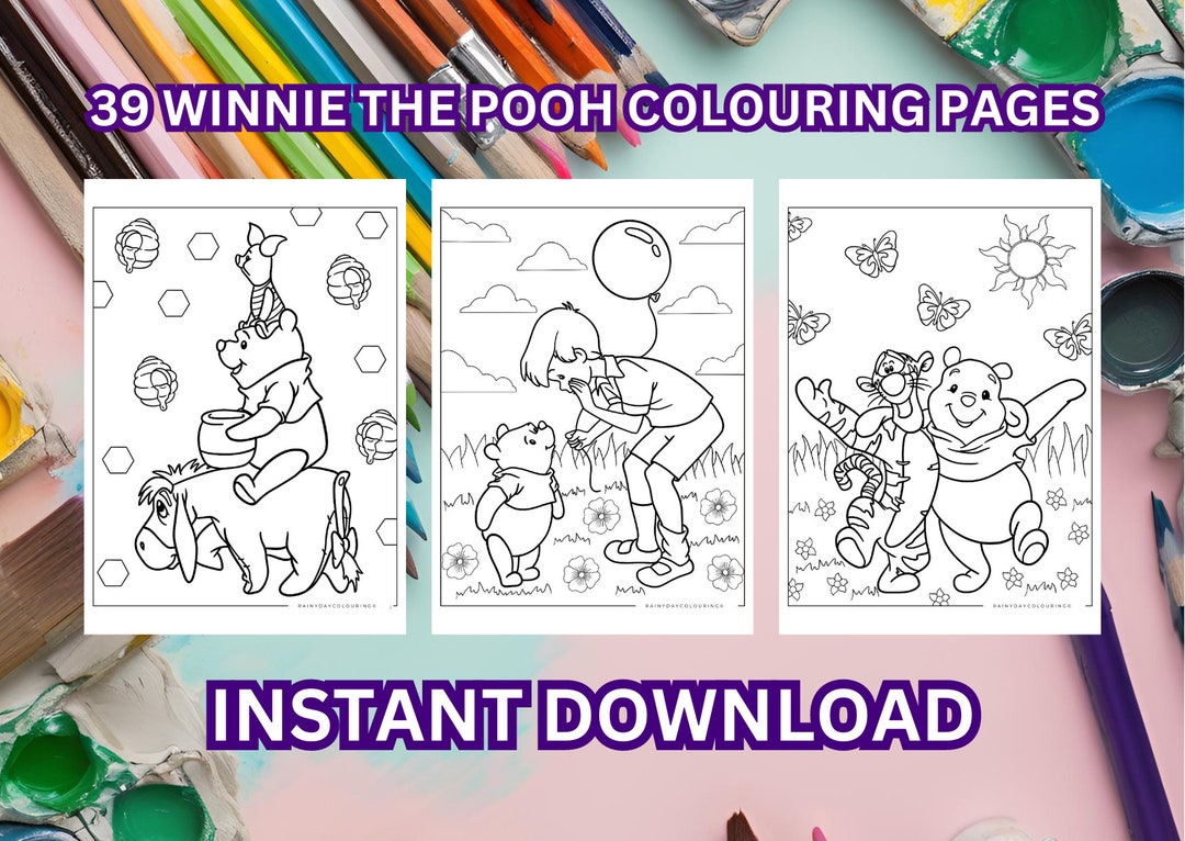 39 Winnie the Pooh Coloring Pages, Kids Activity Sheets, Printable ...