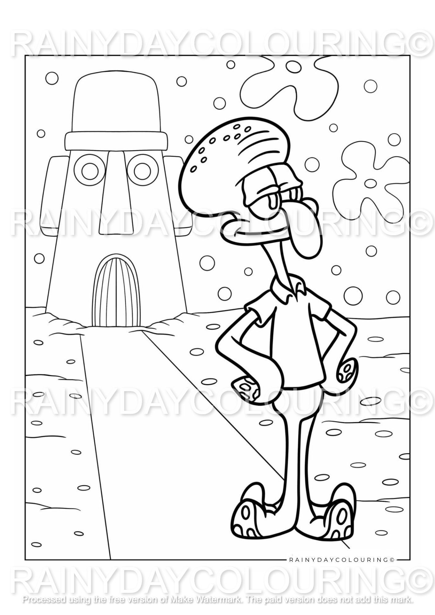 20 Squidward Printable Coloring Pages, Instant Download, Spongebob ...