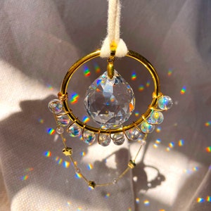 Car Suncatcher/ Hippie Car Accessories/ Crystal Car Charm/ Boho Car Accessories/Rear View Mirror Car Charm/ Crystal Suncatcher/Rainbow maker
