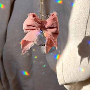 Coquette Car Accessories for Women/ Bow Car Suncatcher/Car Mirror Hanging Suncatcher/Hippie Car Accessory /Cute Car Decor/Car Charm