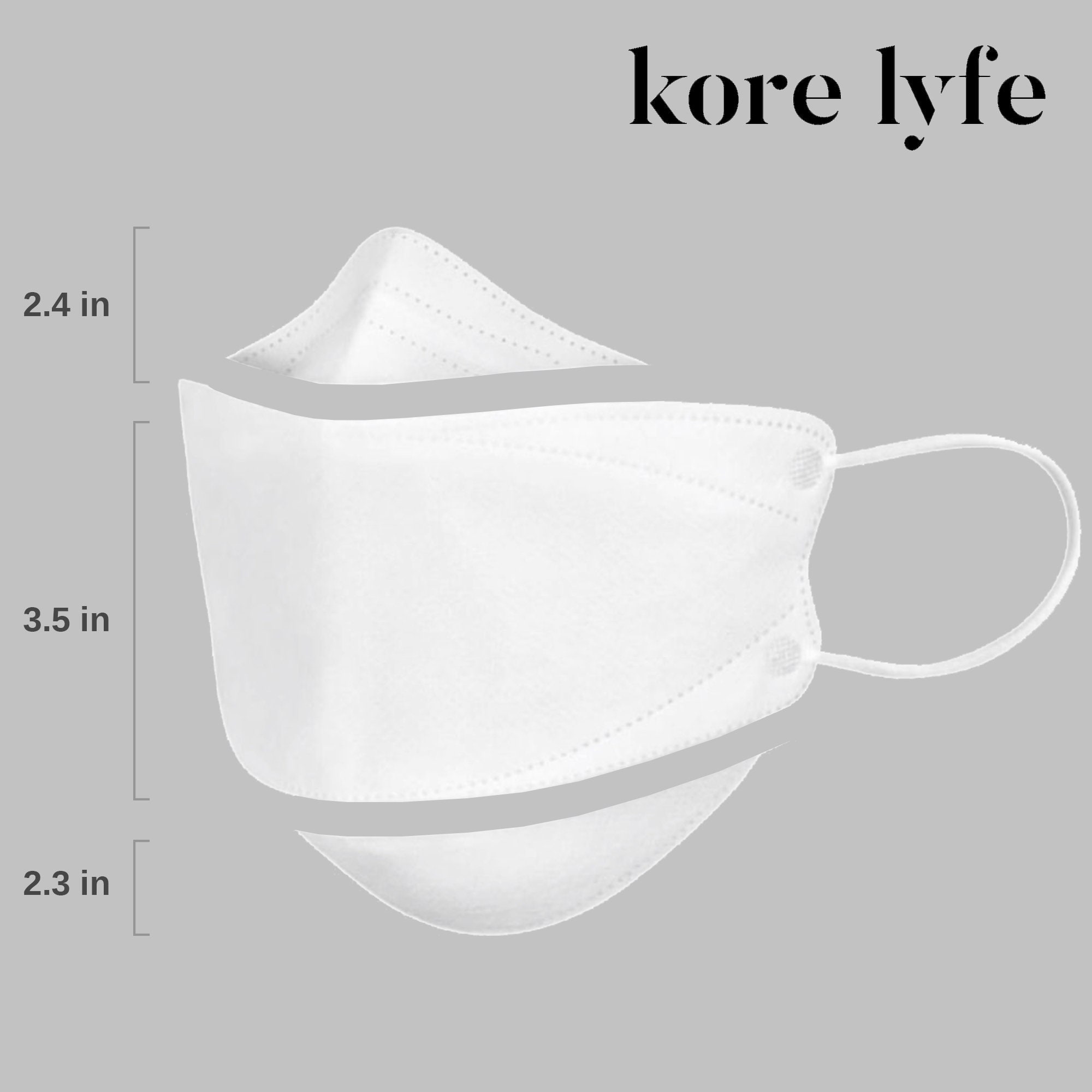 25 Larger KF94 Face Mask Xlarge White in 5 PCS Etsy