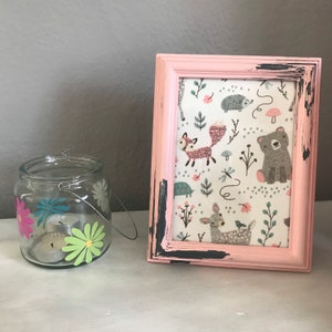 Refurbished Picture Frame for children kids 5x7 gray rose