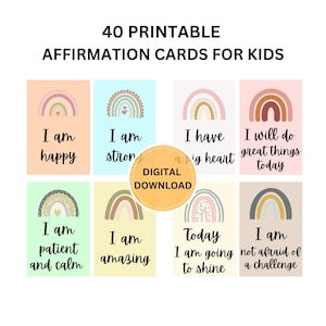 Kids Affirmations Cards Affirmations for Kids Daily Affirmations Kids Motivation Children Gifts Affirmation Cards Self Love Gift for Kids