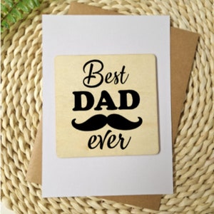 Meilleure carte d'anniversaire pour papa, carte de sous-verre magnétique en bois pour la fête des pères, meilleure carte de sous-verre magnétique pour papa, idée cadeau d'anniversaire pour papa, cadeau pour lui