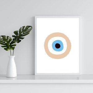Evil Eye Printable Wall Art, Evil Eye Wall Art, Boho Wall Art, Evil Eye Pastel Wall Art Prints, Turkish Evil Eye Art, Evil Eye Art Decor