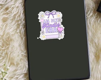 In My Kindle Era Sticker, Glass Cup Water Bottle Laptop Kindle Sticker, Book Lovers Sticker