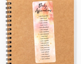 Positive Affirmations Laminated Bookmark I Am Motivational Journal Planner Bookmark Reader Gift Book Lover Gift Birthday Gift Gift for Her