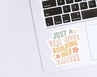 Just a Girl Boss Building Her Empire Sticker, Girl Boss Sticker, Boss Babe Sticker, Entrepreneur Gift, Planner Journal Laptop Kindle Sticker