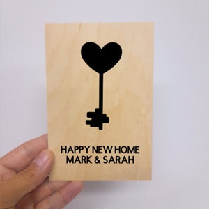 Carte en bois personnalisée pour maison neuve, Cadeau en bois pour propriétaire d'une maison neuve, Carte-cadeau en bois pour pendaison de crémaillère, Cadeau pour maison neuve, Décoration en bois pour maison neuve